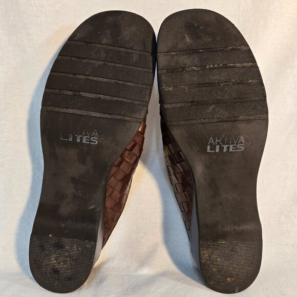 ARTIVIA LITES CRYSTAL Y2K Fairy Grunge Goth Brown Leather Heel Clog Mule Size 9M - Picture 15 of 16